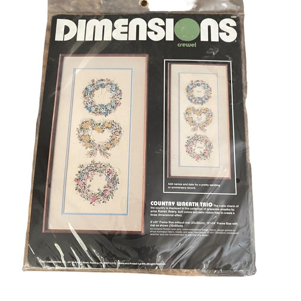 Dimensions Crewel Set Hearts
